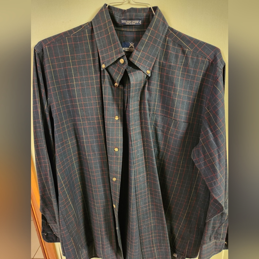 Kuppenheimer Men's Clothiers, Button-Down Collar, Long Sleeve Dress Shirt, Blue